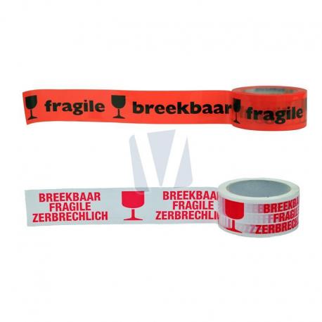 Waarschuwingstape breekbaar / fragile (per rol)