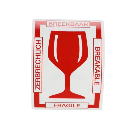 Waarschuwingsetiketten met “Breekbaar” in 4 talen gebruik: Waarschuwingsetiketten met “Breekbaar” in 4 talen
