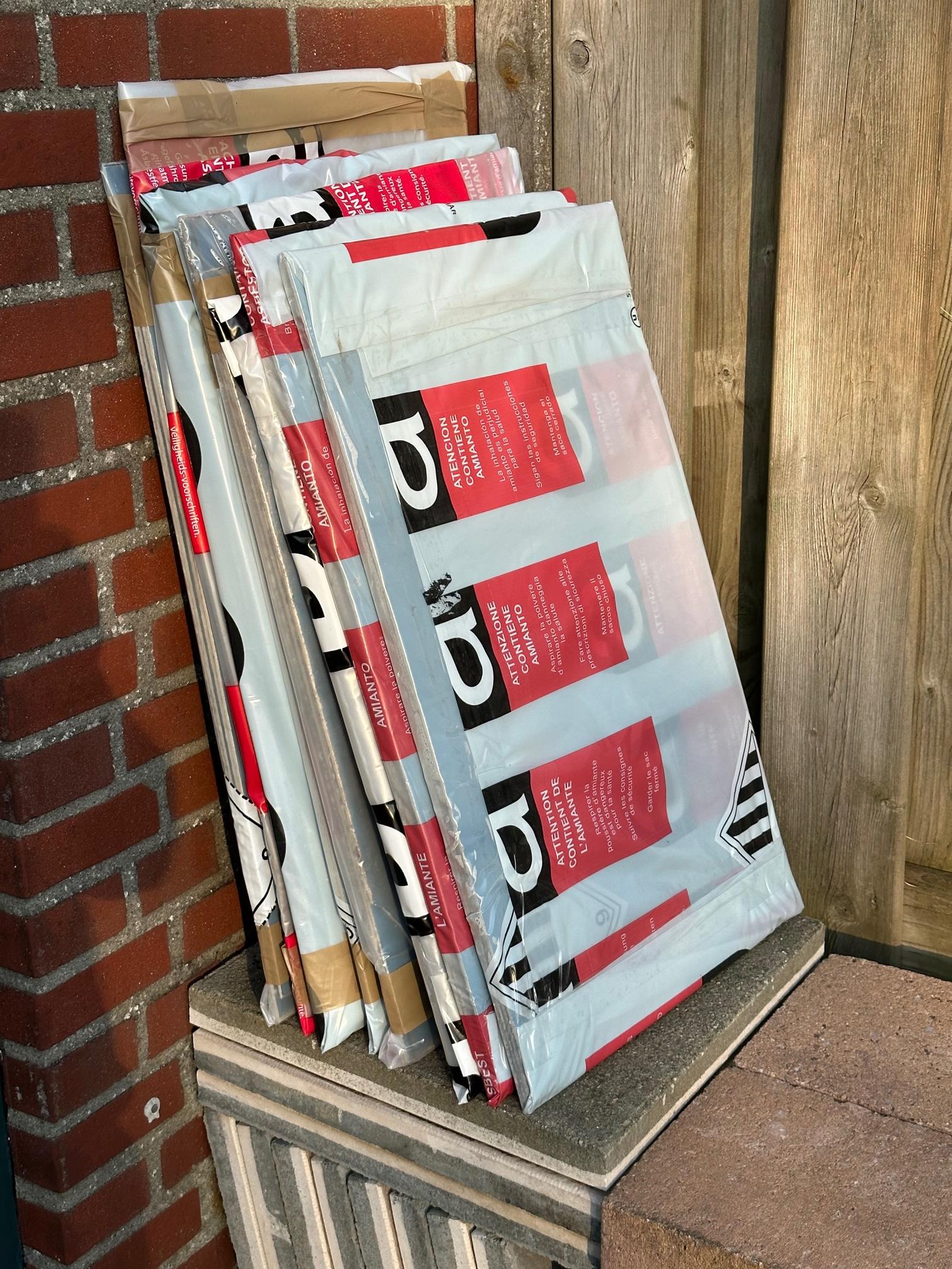 Plastic asbestzakken per stuk gebruik: Plastic asbestzakken per stuk